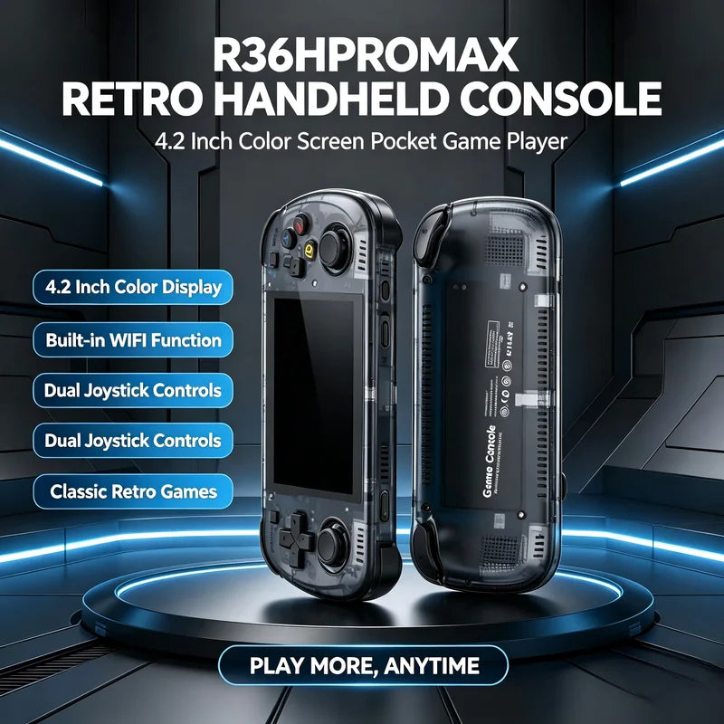 4.2 Inch Retro Handheld Game Console with Big Screen - Portable Video Player & Gaming Device