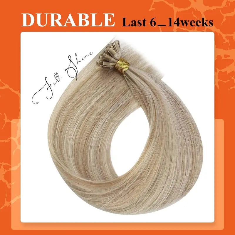 Full Shine U Tip Hair Extensions Balayage Color Human Hair Fusion Beads - 50g