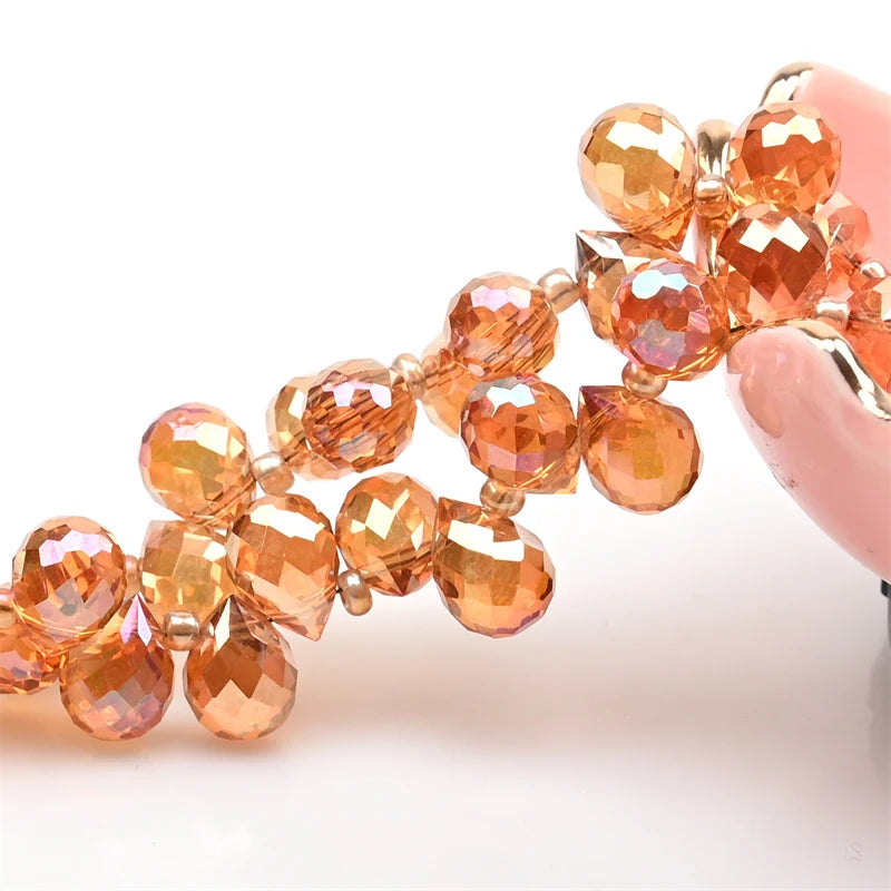 10x8mm Crystal Waterdrop Beads for Jewelry Making Glass Faceted Strawberry Beads