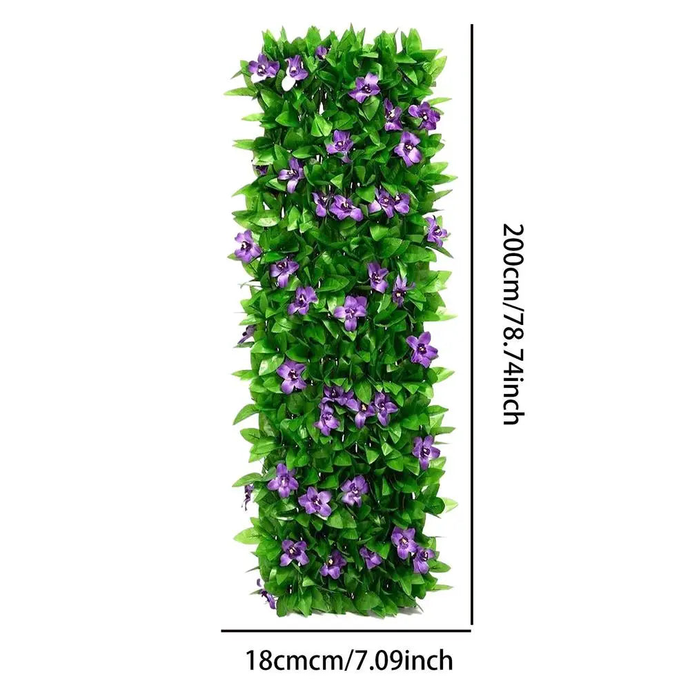 Artificial Privacy Fence Screen with Flower Pattern - Expandable Garden Divider - Outdoor & Balcony Decor