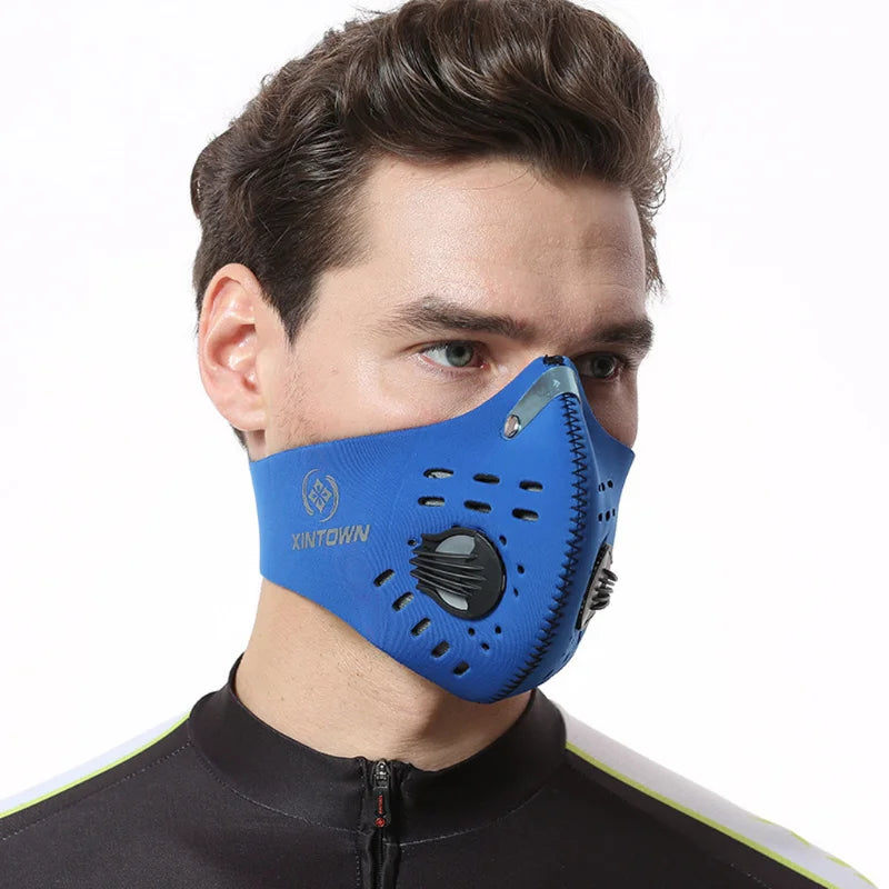 Reusable Outdoor Dustproof Face Mask with Activated Carbon Filter for Men