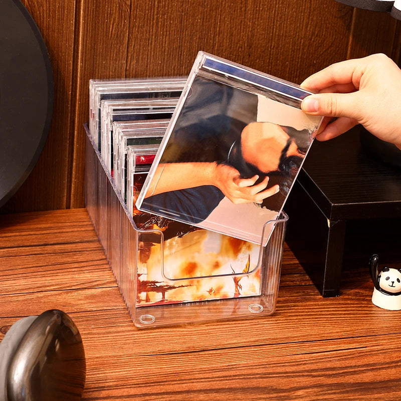 Large Capacity CD DVD Storage Box Acrylic Organizer Dustproof Desktop Rack