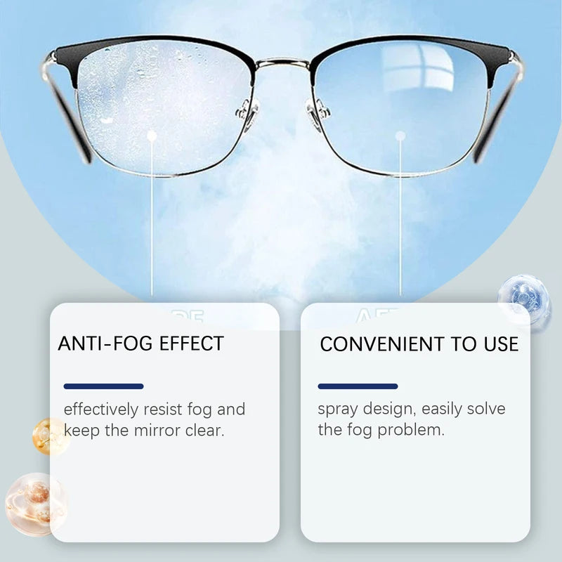 Eyeglass Anti-Fog Spray 20ml - Lens Cleaner & Scratch Remover, Waterproof & Gentle Formula