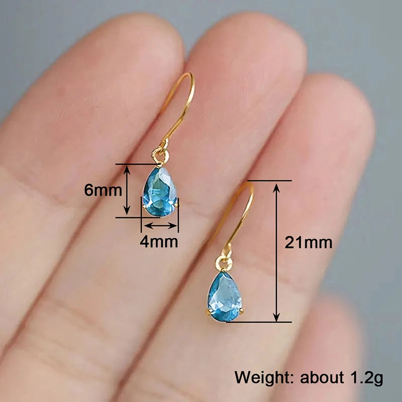 Pear Cubic Zirconia Dangle Earrings for Women - Simple Versatile Statement Jewelry