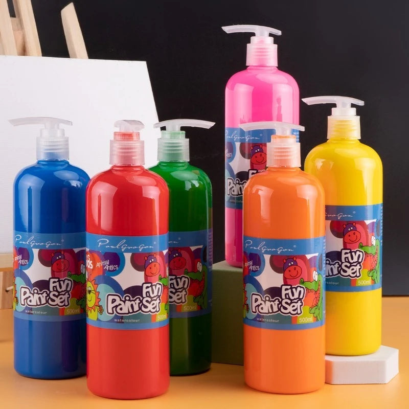 Large Washable Kids Paint Set - 12 Colors Non-Toxic Acrylic Craft Supplies
