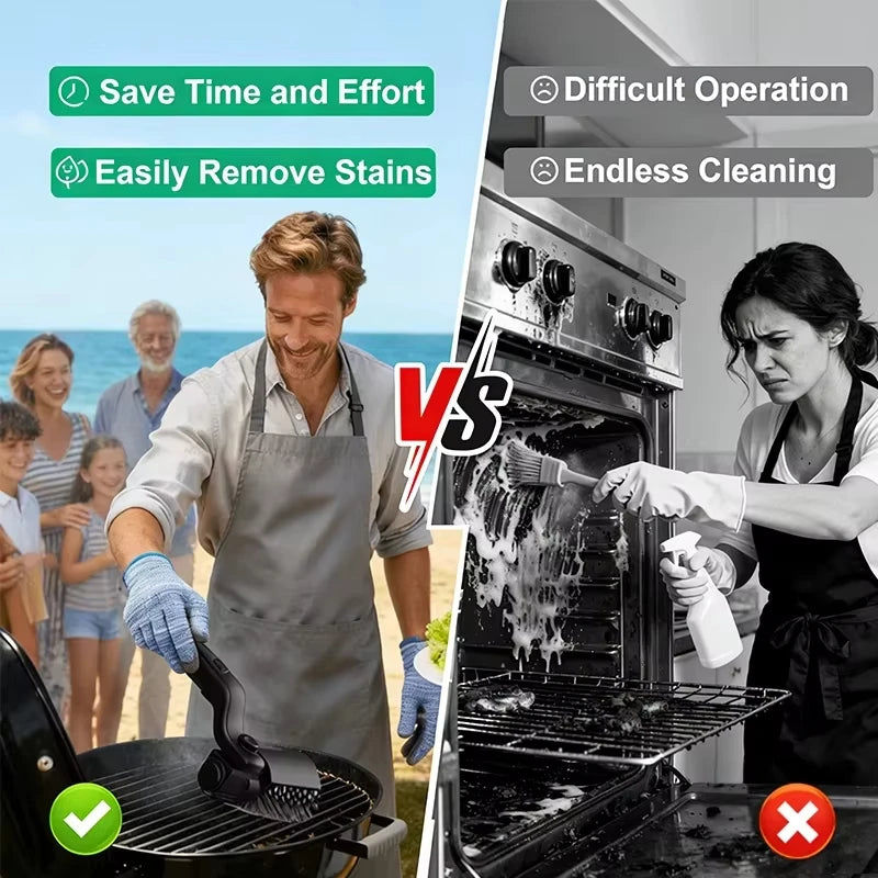 Wireless Electric Grill Cleaner Brush for Outdoor BBQ Stainless Steel Rotating Brush