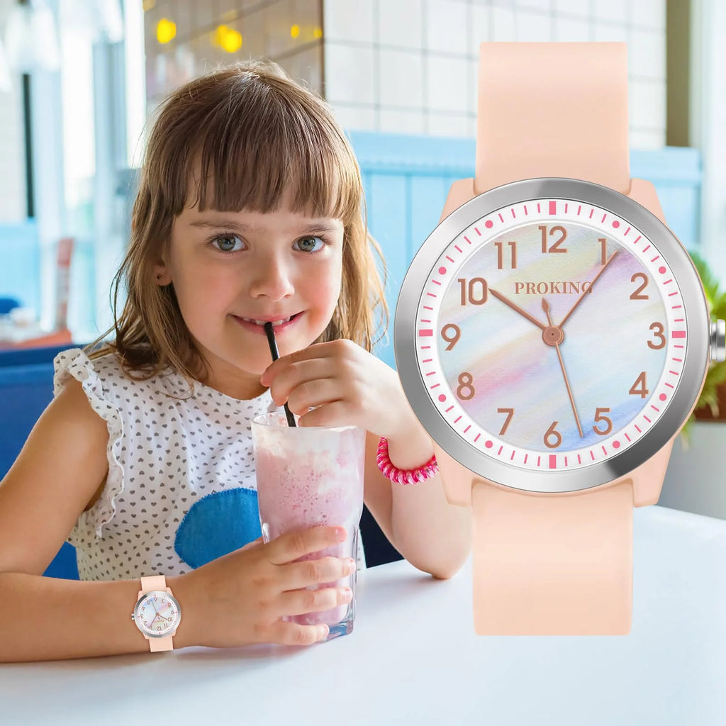 Kids Watch for Girls and Boys Learning Time Waterproof Analog Watch for Children 8-18