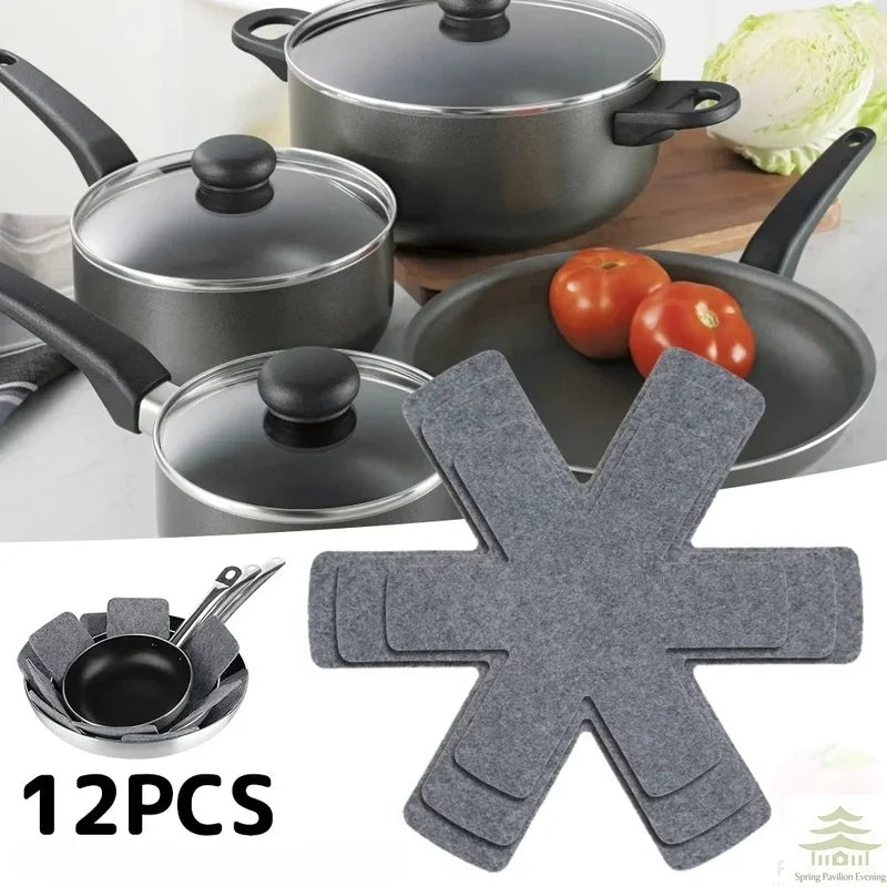 12-Piece Pot and Pan Protectors Set - Non-Woven Divider Pads for Cookware