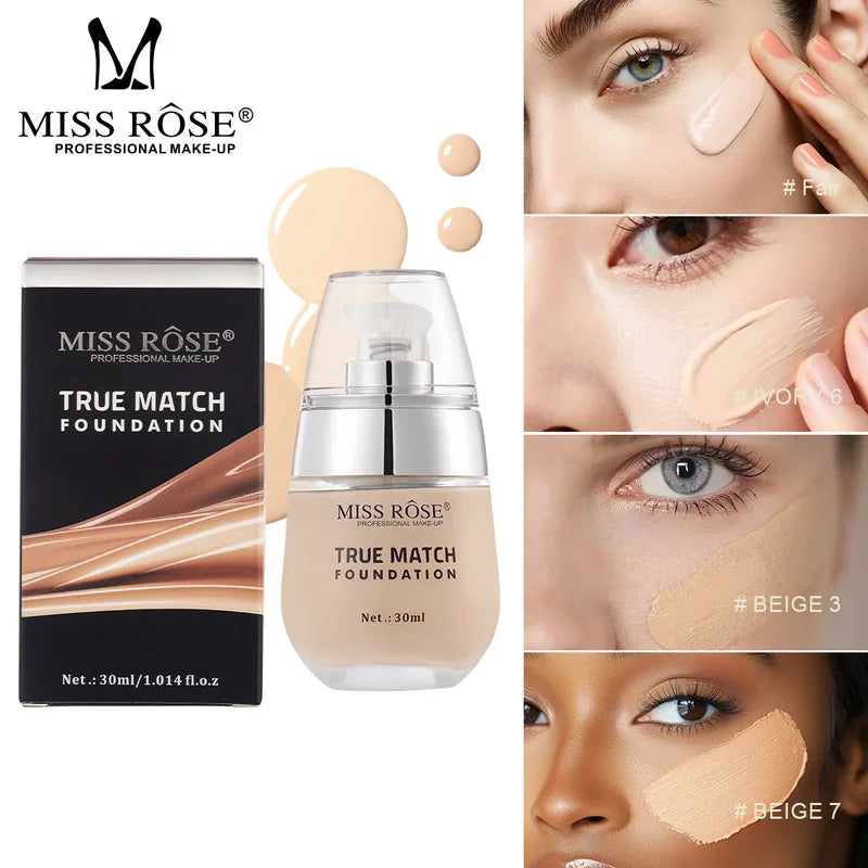 Liquid Foundation 30ml Sweatproof Natural Nude Makeup Base for Daily Face