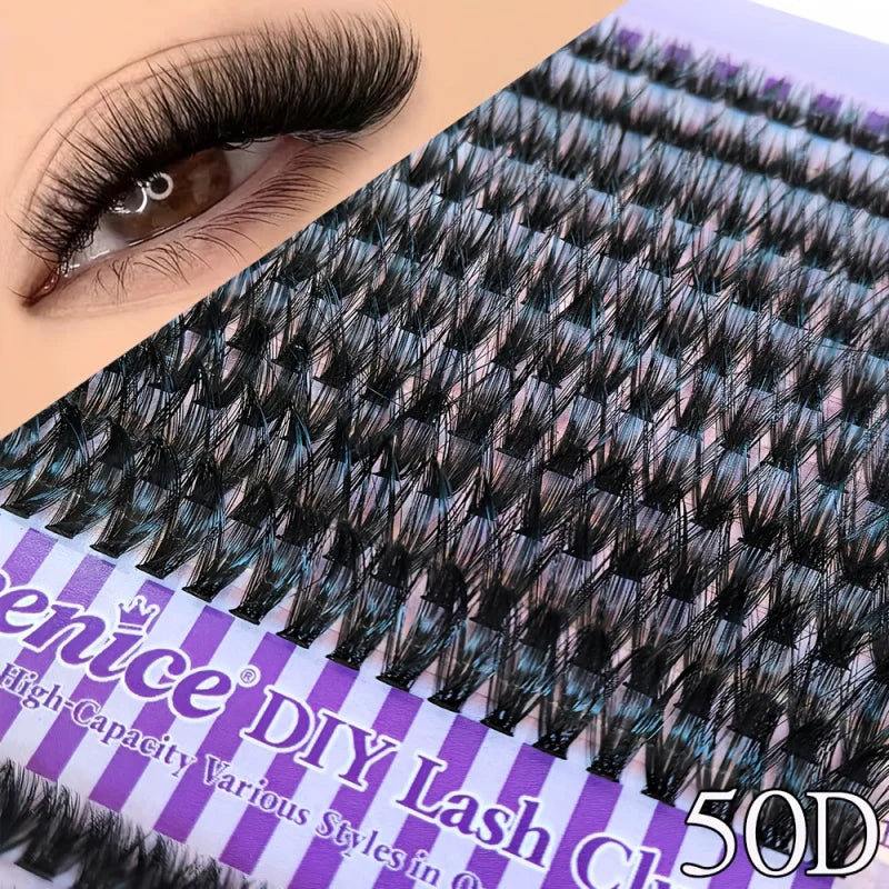 False Eyelash Clusters 9-16mm D Curl Fluffy Dense Reusable Natural Look