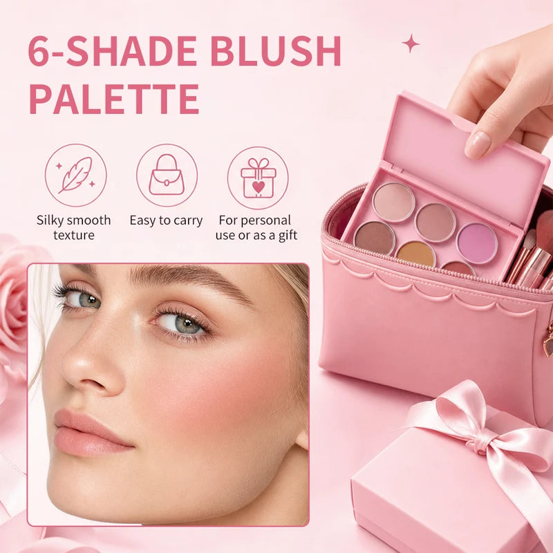 Complete Face Makeup Set with Eyeshadow, Blush, Lipstick, Foundation & Brushes