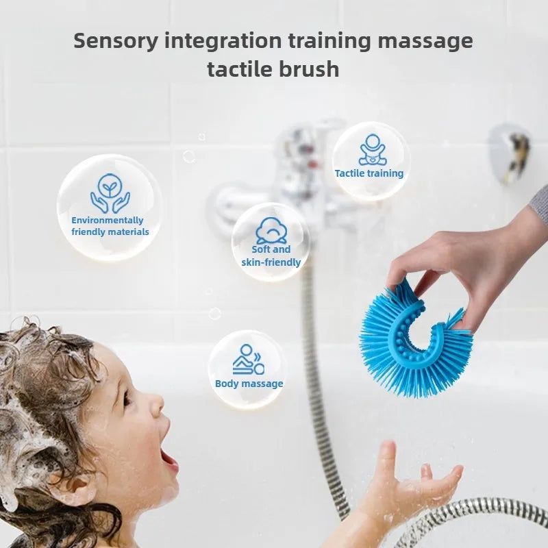 Silicone Body Scrubber Bath & Shower Sponge Exfoliating Body Brush - Multiple Colors
