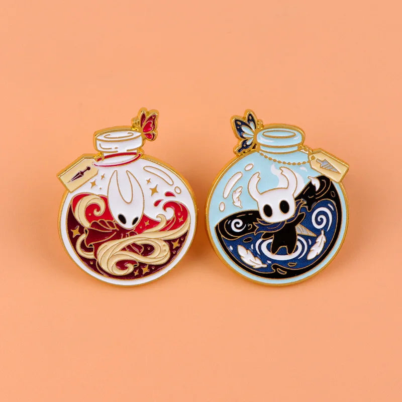 2-Pack Cartoon Bottle Enamel Pins for Jackets Backpacks Jewelry Gift