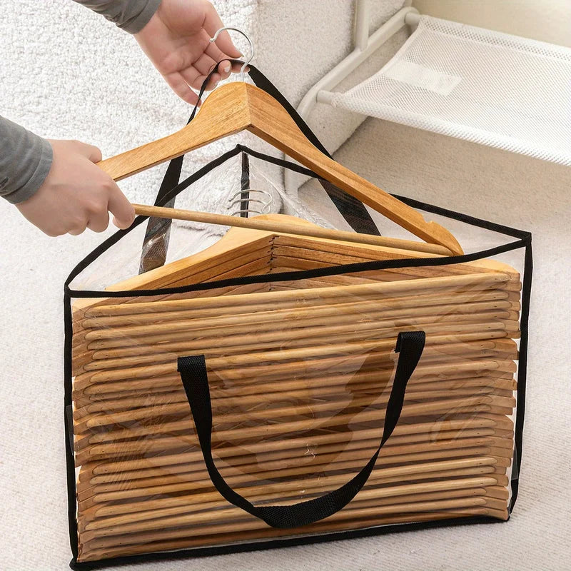 Clothes Hanger Storage Bag Organizer Space Saver with Handles - Triangle & Square Varieties