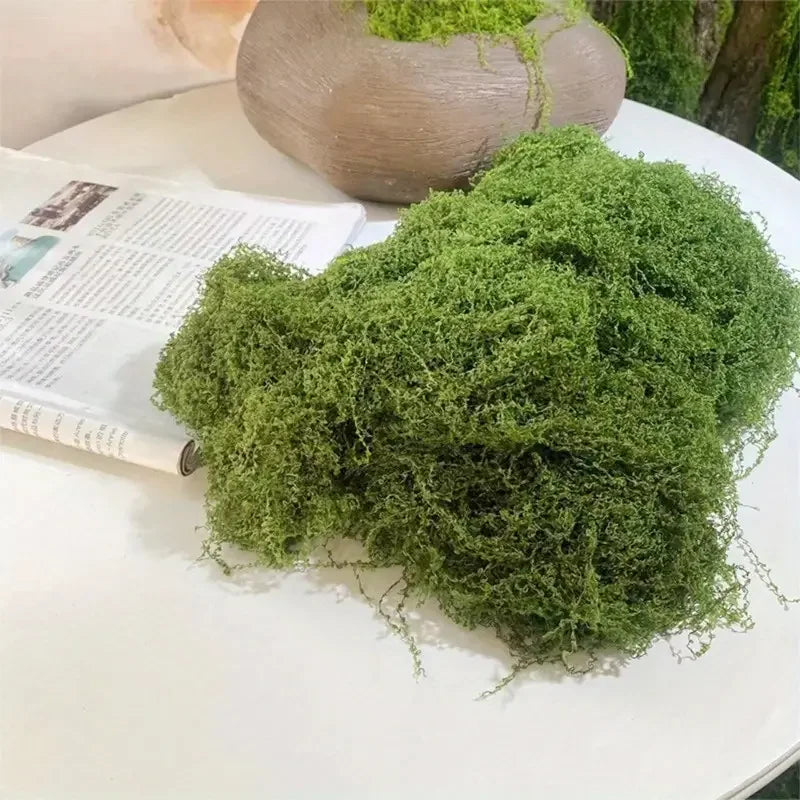 Artificial Green Moss for Crafts and Home Decor - Fake Preserved Plant