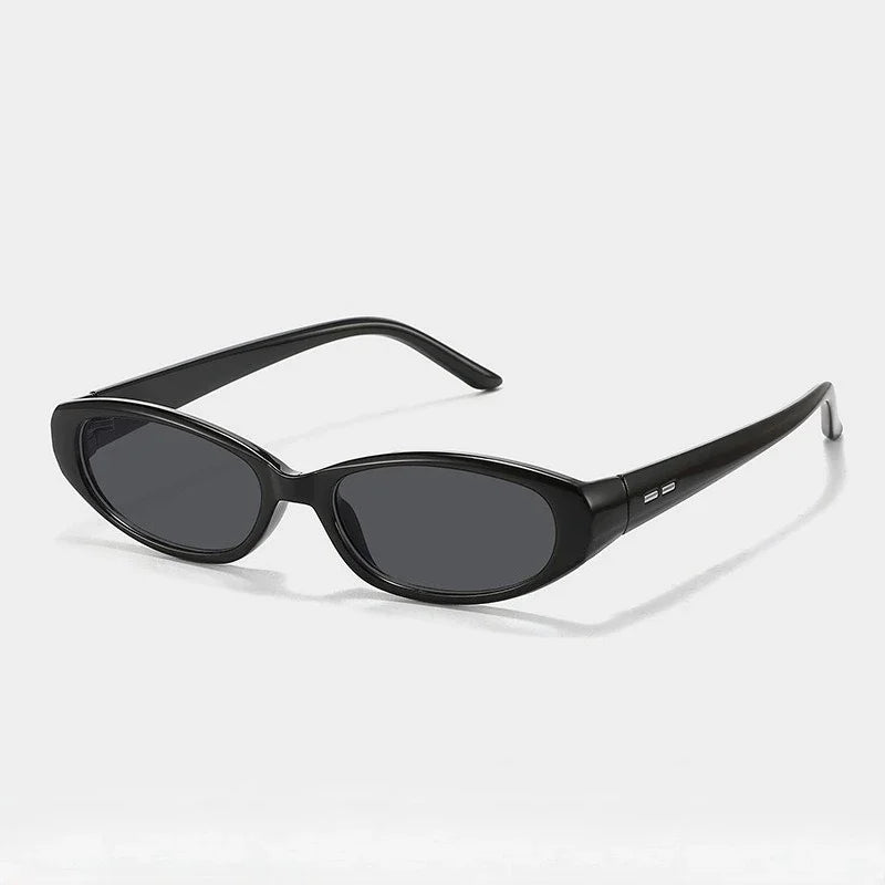 Small Oval Sunglasses for Women & Men - Y2K Narrow Rectangle Vintage Hip Hop Shades