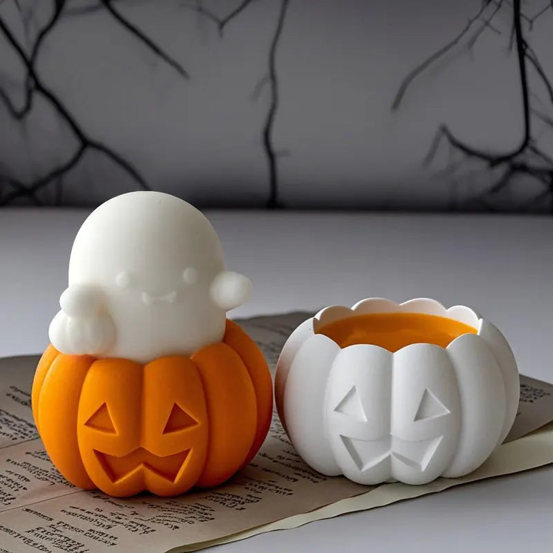 Halloween Pumpkin Ghost Silicone Mold for Candle, Resin & Plaster Crafts