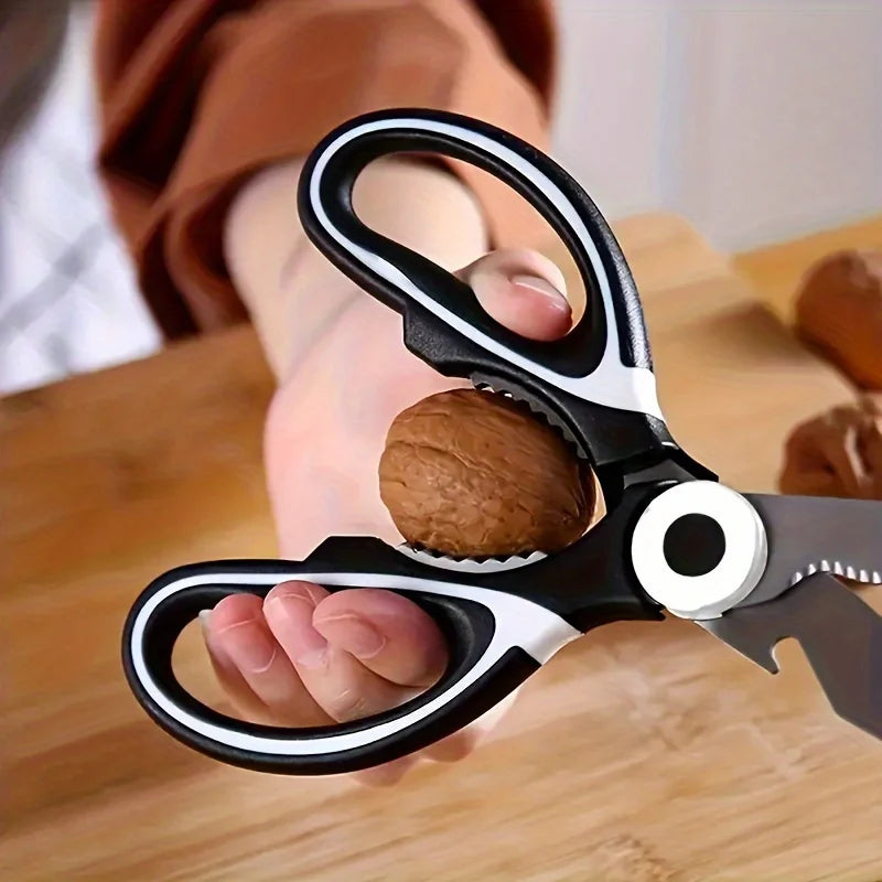 Heavy Duty Stainless Steel Kitchen Scissors - Multifunctional Food & Salad Cutter