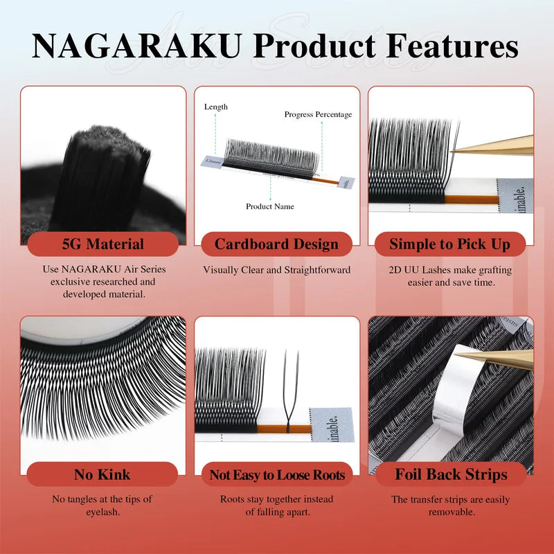 54 Rows U Shape 2D UU Hand Woven Natural Eyelash Extension Mesh Net for Lash Artists