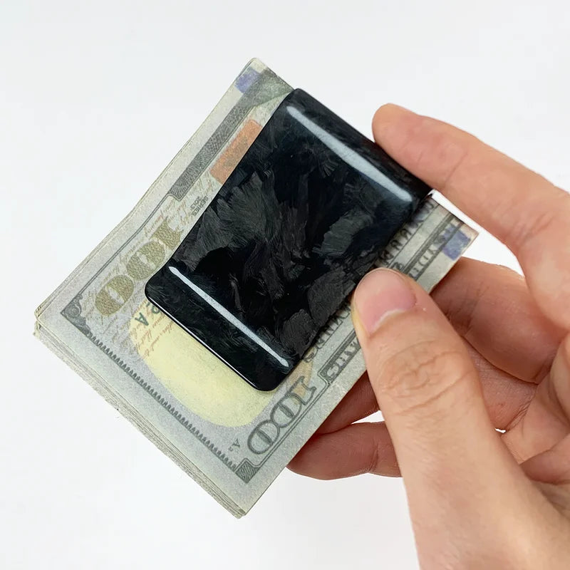 Minimalist Carbon Fiber Money Clip Wallet for Men - Slim Front Pocket Design, Holds Up to 50 Bills