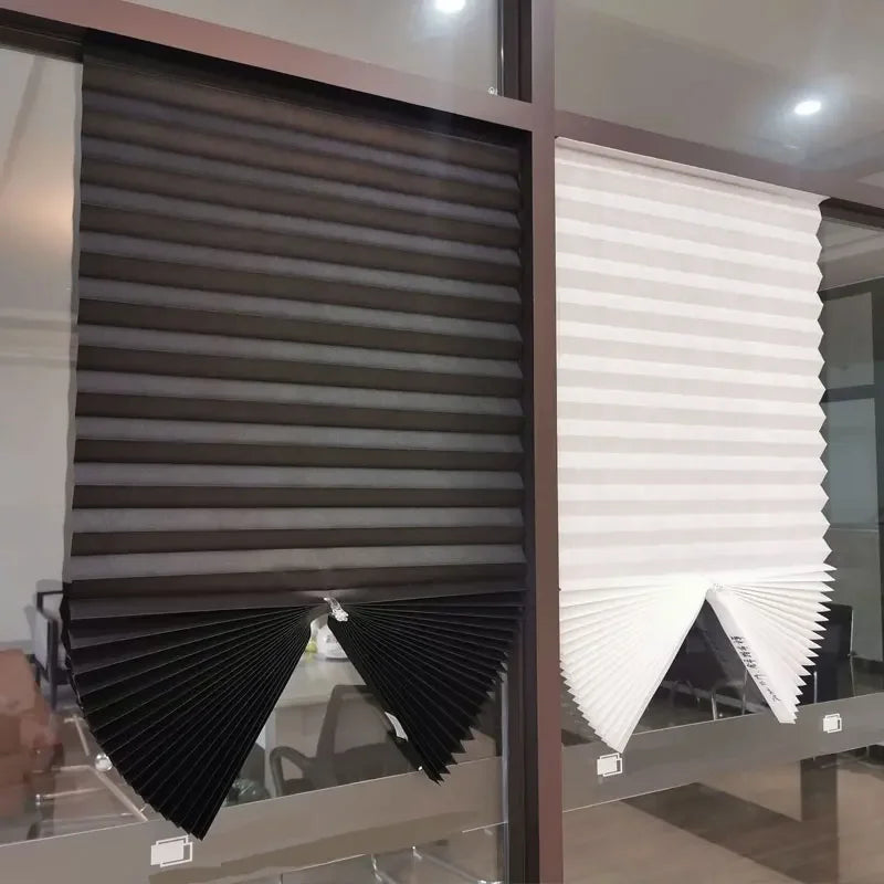 Self-Adhesive Pleated Window Shades for Balcony, Bathroom & Living Room