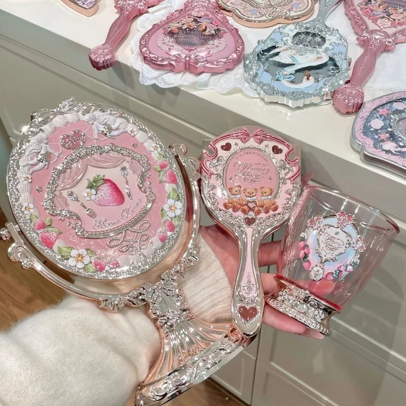 Flower Know 9th Anniversary Makeup Brush & Air Cushion Mirror Set Storage Bucket
