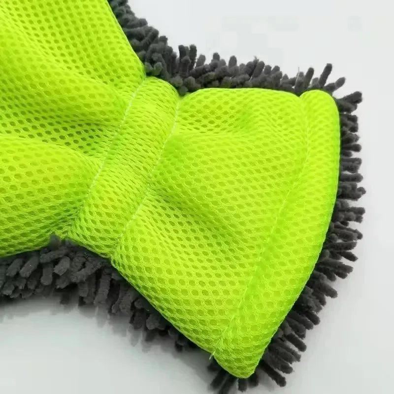 Microfiber Car Wash Gloves Double-Sided Cleaning Sponge Scratch-Free Vehicle Detailing Tool