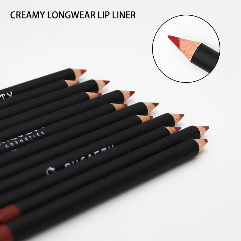 12pcs Matte Lipstick & Lip Liner Set - Nude Velvet Long-Lasting Colors