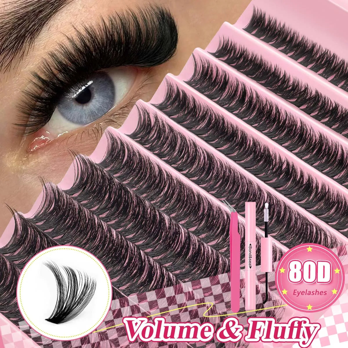 700PCS DIY Eyelash Extension Kit Mixed Length 9-16mm with D-Curl Lashes for Festive & Personal Use