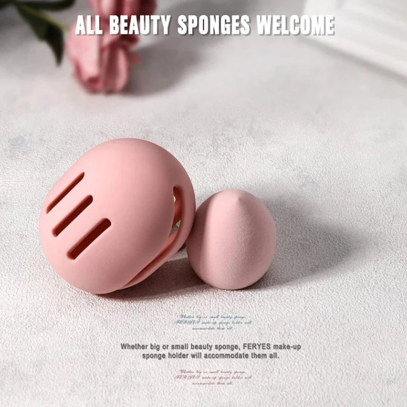 Eco-Friendly Silicone Makeup Sponge Holder Case Multi-Hole Travel Storage