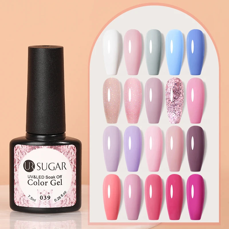Gel Nail Polish Set - 7.5ml Semi-Permanent Nail Art UV LED Soak Off