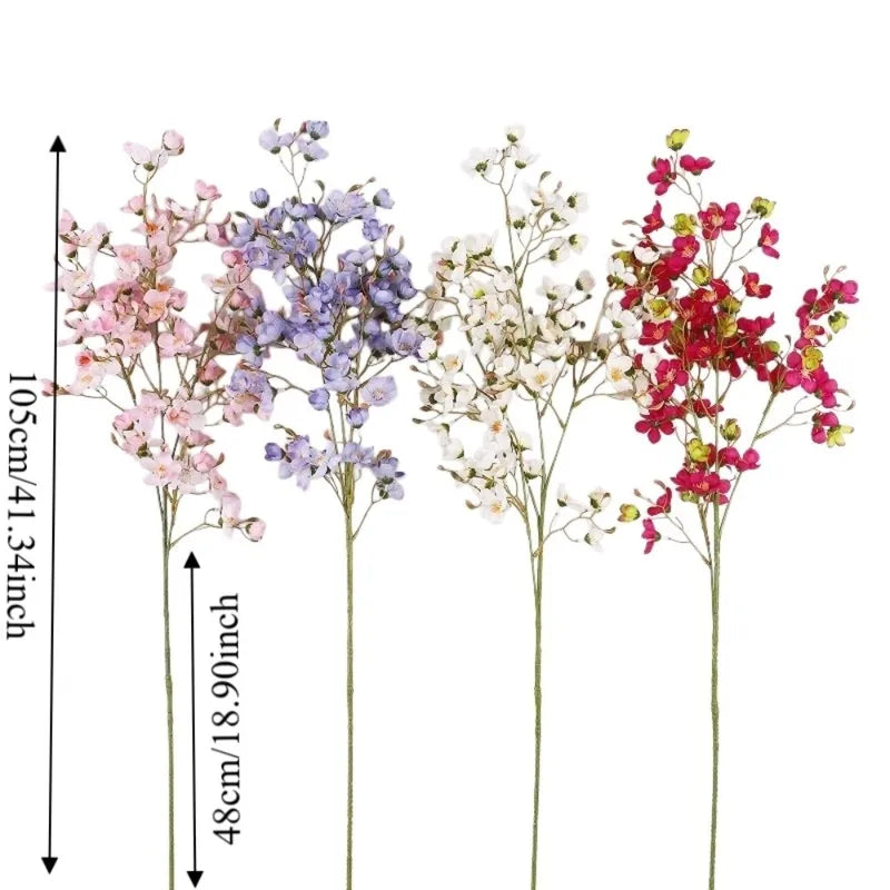 Artificial Flower Branch with Realistic Pear Blossom - Handmade Faux Floral Decoration