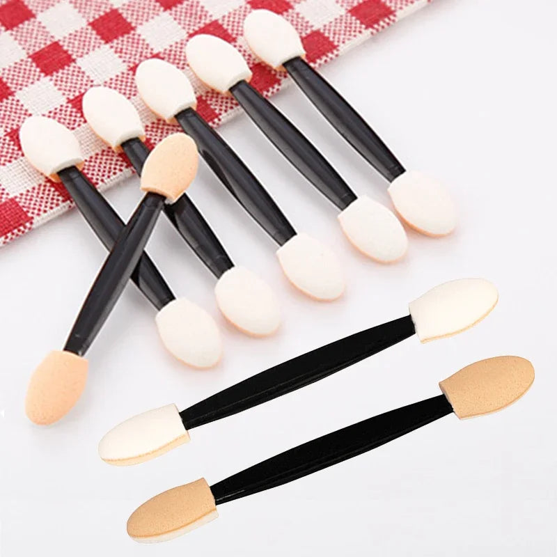 Disposable Eyeshadow Applicator Set - Double End Sponge Makeup Brushes, Portable, Bulk 30/50 Pcs