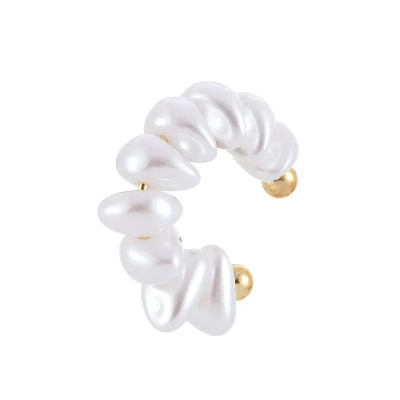 Pearl Ear Cuff Clip Women Fake Piercing Jewelry Gift Set