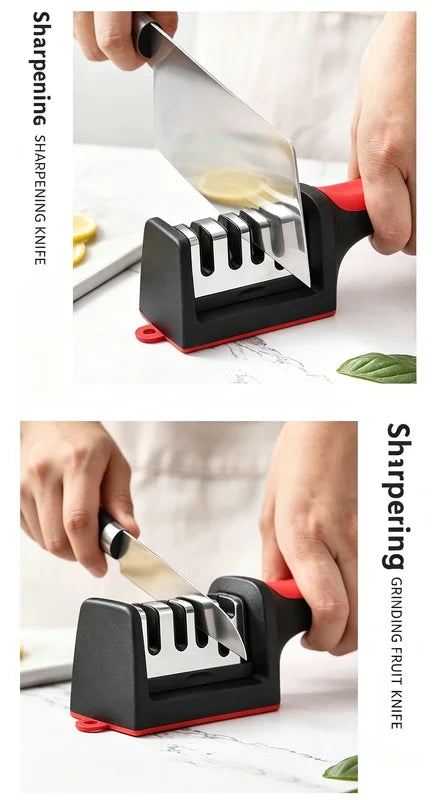 Multi-Functional Kitchen Knife with Sharpener and Sharpening Stone - 3/4 Segment