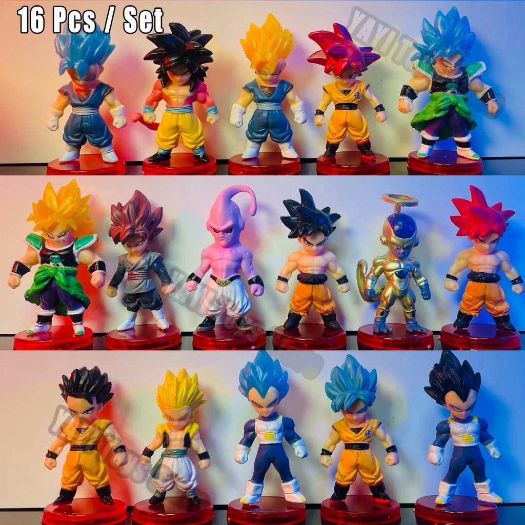 Anime Action Figures Set - Dragon Ball Z Super Saiyan Goku Vegeta Broly Piccolo Buu Collectible Toys