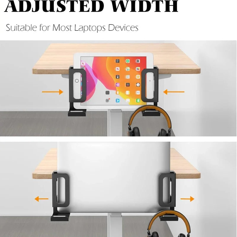 Laptop Stand with Heat Sink for Office Use - No Punching Side, Metal, Adjustable