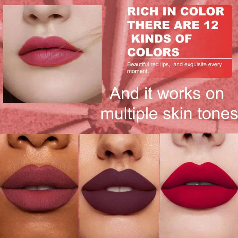 Velvet Matte Lip Liner Pencil Set - 6 Colors, Long-Lasting, Waterproof, Easy to Define Lips
