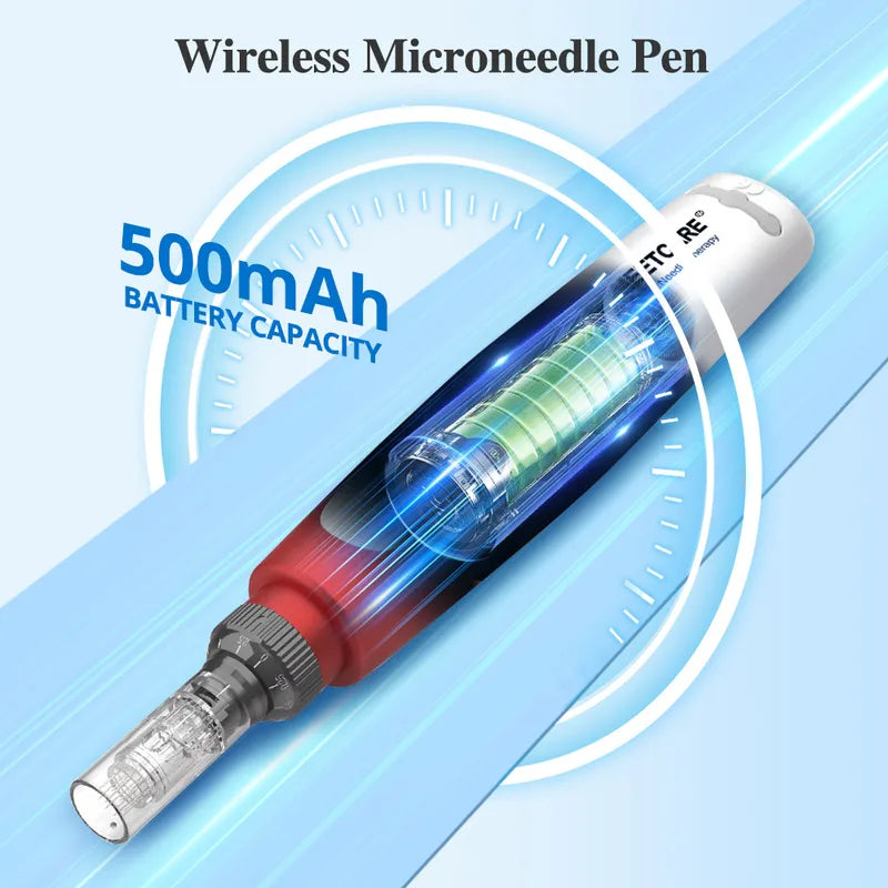 Wireless Microneedling Pen 0.2mm with Adjustable Speed & Cartridge Needles