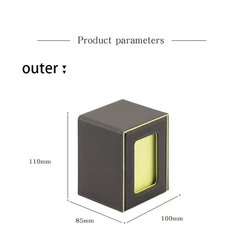 Game Card Storage Box Holds 100+ Cards PU Leather Organizer with Transparent Display