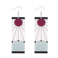 Anime Demon Slayer Earrings Sun Goddess Pattern Tanjiro Cosplay Charm Jewelry