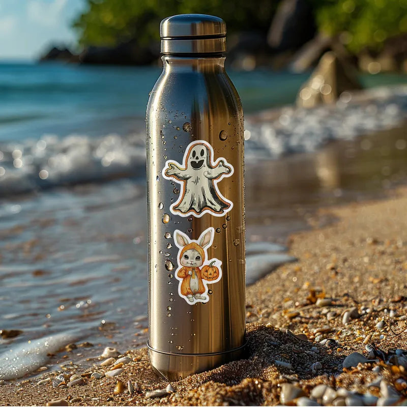 50PCS Nordic Style Waterproof Halloween Graffiti Stickers for Water Bottles & Skateboards