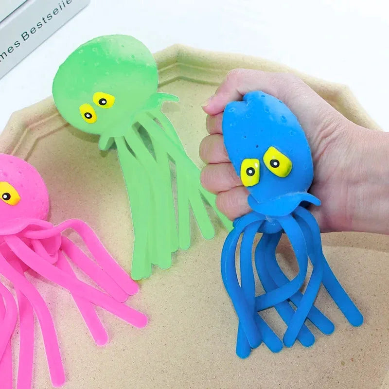 Baby Bath Toys Sponge Water Absorbing Octopus Stress Relief Water Play Toy for Children