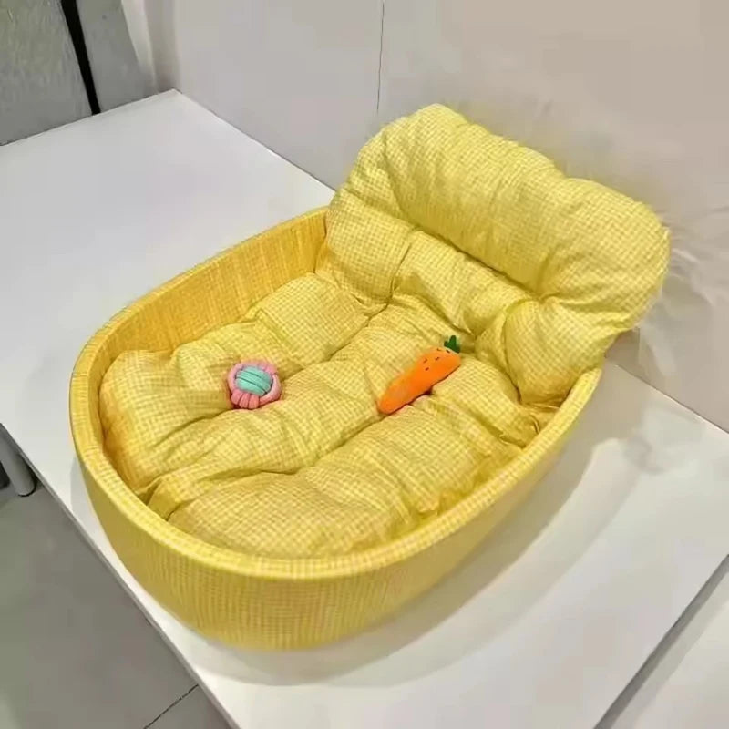 Pet Cat Nest Bed - Soft Washable Cozy Sleeping Bed for Small Cats & Dogs