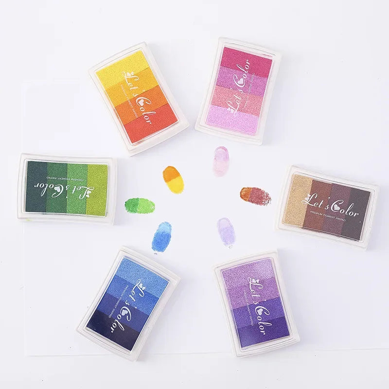 15-Color Inkpad Set for DIY Crafts Rubber Stamps Fabric Paper Scrapbooking