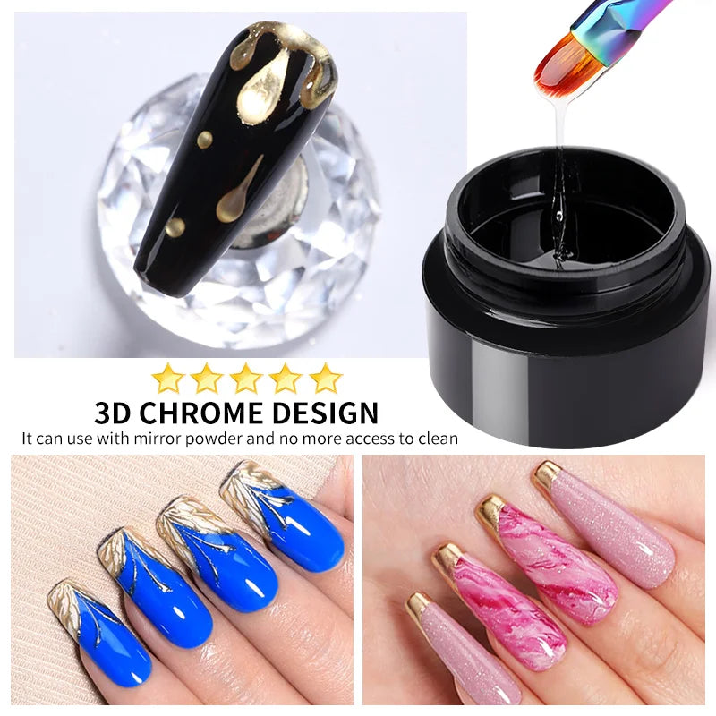 5-in-1 Clear Water Ripple Gel Polish Top Coat for Nails - Long Lasting