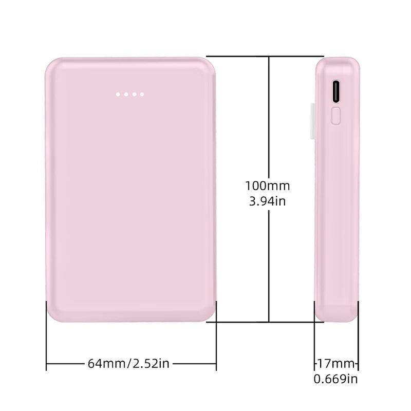 Portable Power Bank 5000mAh with LED Display, Multiple Charging Cords