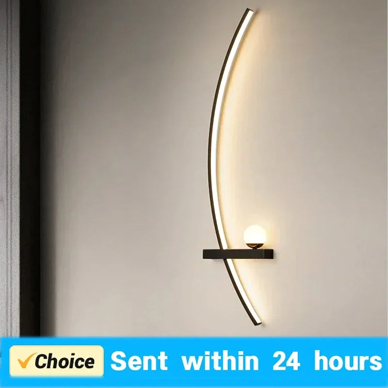 Modern LED Wall Sconce - Minimalist Stripes Decorative Lighting for Bedroom & Living Room