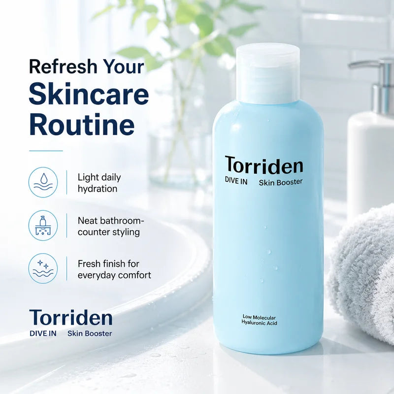 Hydrating Facial Toner with Low Molecular Hyaluronic Acid - 200ml, Deep Moisture Essence, Fast Absorbing Skin Booster