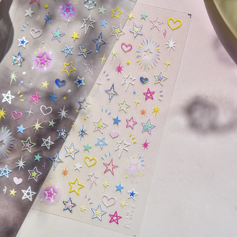 Cute Animal Face 5D Nail Art Stickers for DIY Manicure Decor - Kawaii Expressions